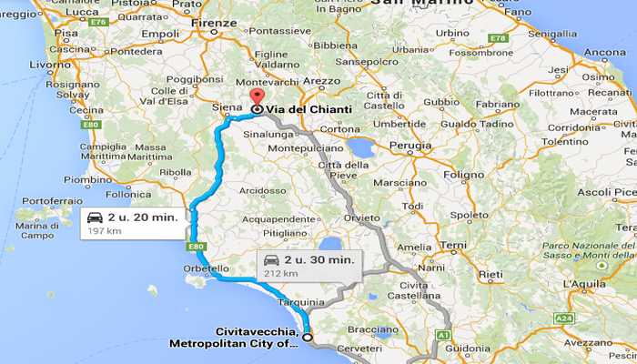 Private Transfer from Civitavecchia/FCO to Tuscany